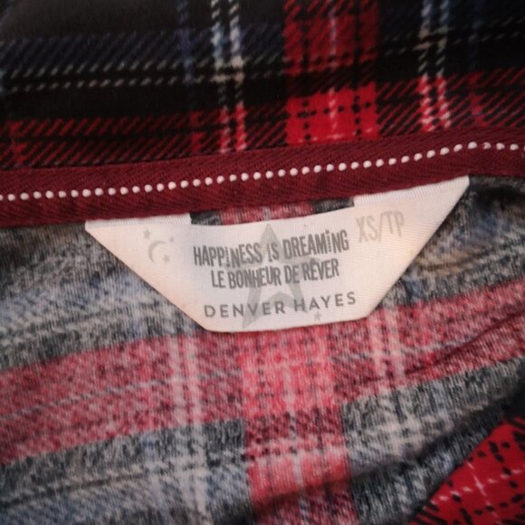 Denver Hayes Ladies Size XS Blue Red White 2 Piece Plaid Long Sleeve Pajamas - Picture 3 of 11